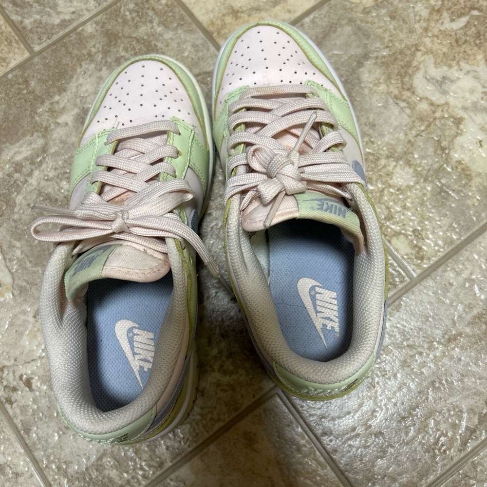 Nike Women's Pastel Sneakers - Green and Pink